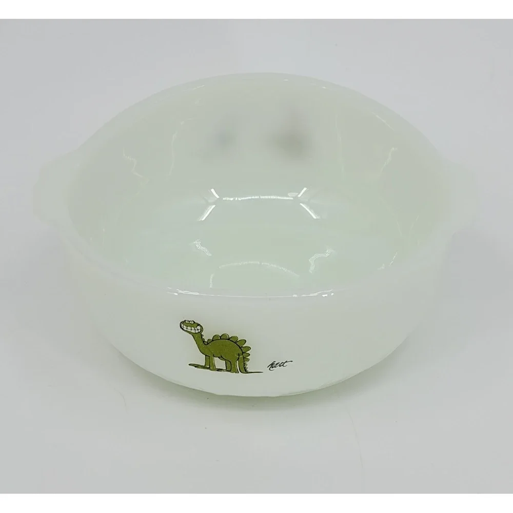 Vtg Fire King Anchor Hocking BC Caveman Dinosaur Johnny Hart Grog Cereal Bowl